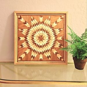 Vintage Wood Quilt Wall Art Decor 1998 by Ray Bell